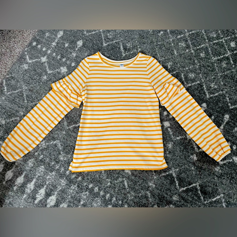 Old Navy mustard striped sweatshirt size xs